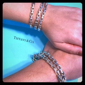 Tiffany T Chain His/Hers Silver Necklace/Bracelet